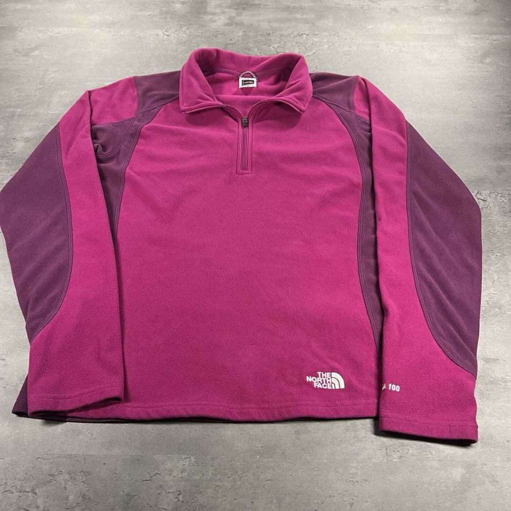 North Face Jacket Womens M Purple Pink TKA 100 Fleece Zip Lightweight Sweater